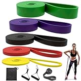 VnkloMes Resistance Bands Set, Fitnessbänder mit 5 Widerstandsstufen mit Türanker, Griffen, Tragetasche, Widerstandsbänder Klimmzugband für Fitness/Yoga/Krafttraining für Männer Frauen