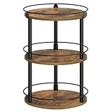 YATINEY Gewürzregal, 3-stufiger drehbarer Organizer, kreisdrehbares Gewürzregal Stehend, kompakter Gewürzhalter mit Drehscheibe, für Küchentheke, Esstisch, Vintagebraun und Schwarz XSR23BR