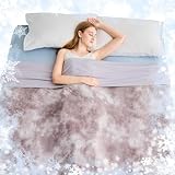 EMME Kühldecke Kühlende Decke, Arc-Chill Q-Max0.5, 152 x 203 cm, 2 in 1 Doppelseitige Dünne Sommerdecke, Leicht Atmungsaktiv Tagesdecken, Sofa Decken,Bettüberwurf Kuscheldecke,Aquarell Grau