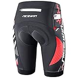 NICEWIN Radlerhose Herren mit Sitzpolster 4D Gepolsterte Fahrradhose kurz Atmungsaktive schnelltrocknende stoßfeste Herren Fahrrad Hosen Radhose