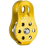 ALPIDEX Seilrolle Umlenkrolle 22 kN - Fix Pulley Flaschenzug - geeignet für Textilseile bis 13 mm Durchmesser - EN12278, Farbe:Gold