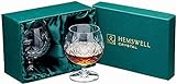 Hemswell Crystal Set mit 2 Cognac-Gläsern 8,5 oz – Englischer Brandy-Kelch – Cognac-Snifter für Brandy Cognac – Satinierte Präsentationsbox – Glenrigg Design