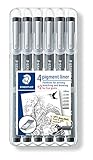 STAEDTLER Fineliner pigment liner, schwarz, Set mit 6...