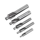 5 Stücke Senker Schaftfräser, HSS-AL M3 M4 M5 M6 M8 4 zapfensenker Flöten Senker Schaftfräser Slot Bohrer zum Fräsen von Kupfer, Aluminium, Stahl, Gusseisen
