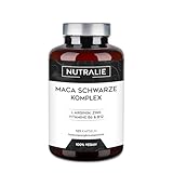 Maca Kapseln Hochdosiert - 32000 mg - Maca Root Schwarz + L-Arginin + Zink + Vitaminen B6 & B12 - Black Maca Pulver 120 Laborgeprüfte Vegan Kapseln - Nutralie