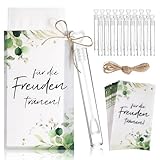BOFUNX 50 Stück Freudentränen Hochzeit Taschentücher mit 50pcs Seifenblasen Röhrchen Hochzeit Taschentuchhalter für Taschentücher Hochzeit Gastgeschenke Hochzeitsdeko