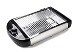 Family Care Flachtoaster - Toaster Schwarz - Toaster Edelstahl - 600W, 6 Temperaturstufen, Herausnehmbarer Krümelschublade, Edelstahlgehäuse, Einfacher Reinigung