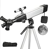 Teleskope für Erwachsene, Astronomie-Professionelles Refraktor-Teleskop mit 500 mm Brennweite und 60 mm Objektivdurchmesser, astronomisches Teleskop für Einsteiger