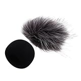 ULDIGI 2 Stück Mikrofon Windschutz aus Schaumstoff und Grauweißem Fell Kompatibel mit Zoom Recorder Effektiver Windschutz Abnehmbar und Leicht zu Reinigen für Studio und Außenaufnahmen
