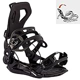 Airtracks Snowboardbindung Master Pro FASTEC™ System - Snowboard Bindung - Schwarz - Größen M L XL (L - schwarz (42-47))