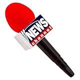 W WIDMANN MILANO Party Fashion - Breaking News Mikrofon, 25 cm, Accessorie Moderator, Karneval, Rot