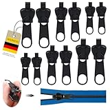 Reißverschluss Zipper, 12 Stück Reisverschluss-reparaturset Ersatz Abnehmbare Zipper Pull Fixer Reparatur Set für Universal,Kleidung,Bettzug,Gepäck,Rucksack