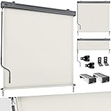 tillvex® Senkrechtmarkise 140 x 250 cm für Außen- und Innenbereich | Außenrollo wasserfest mit Handkurbel für Balkon, Terrasse & Garten | Balkonrollo Sonnenschutz aus Aluminium | Rollo Sichtschutz