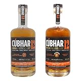 Cúbhar Irish Whiskey Grain Cognac Single Cask 2 x 700ml I Triple Distilled Single Malt Whiskey I Irischer Whiskey 12 Jahre im Bourbon-Fass gereift I 61,6% + 46%