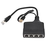 Ethernet-Splitter, Internet-Splitter, Ethernet-Splitter, 1 in 4 Out, RJ45-Schnittstelle, 1000 Mbit/s, Vergoldeter Pin, Sicheres, Stabiles Signal, LAN-Splitter für Switch-TV-PC