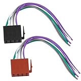DIN ISO Stecker Autoradio Adapter Kabel 16 Pin – Kompatibel mit VW Fahrzeugen – ISO Stecker auf Offene Kabelenden – Geeignet für JVC, Kenwood, Alpine, Panasonic – Strom & Lautsprecheranschluss