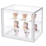 Acryl Vitrine Schaukasten 27x18x22 cm Holz Abnehmbar Puppenvitrine Transparent Aufbewahrungsbox Plexiglas Vitrine mit Magnetisch Tür für Sammlerstücke Action-Figuren Miniaturfiguren Lagerung