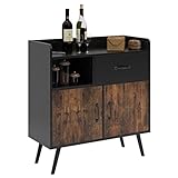 sogesfurniture Sideboard, Küchenschrank, Beistellschrank, Aufbewahrungsschrank, Mehrzweckschrank mit 2 Türen, für Küche, Wohnzimmer, Arbeitszimmer, Industriestil, BHEU-FJGS-ST13WT