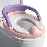 Toilettensitz für Kinder – Toilettensitz, Adapter für Kindertoiletten, weiches und gepolstertes Design aus PP-Kunststoff, stabile rutschfeste Unterseite, leichte Passform 36 x 35 cm, und