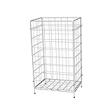 Brod Drahtgitter-Abfallbehälter | Papierkorb | Mülleimer | Sammelkorb | zum Stellen | aus weißem Drahtgeflecht | kunststoffbeschichtet | Volumen: 50 Liter | Maße: 65 cm x 38 cm x 25,5 cm