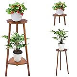 Yedcxup Blumenständer Stabil Blumenständer Holz, 2-stufiger umwandelbarer Pflanzenständer leichter Aufbau Pflanzenregal Keine kratzigen Kanten Blumenregal Pflanzenständer für Outdoor Indoor