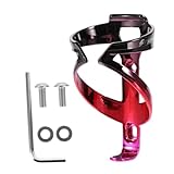 SOPOTUTU Mountainbike Wasserflaschenhalter Dazzling Wasserflaschenständer Langlebiger Getränkehalter für Fahrrad Einfach Montierbar Modisches Design Schwarz Rot für Outdoor Radfahrer