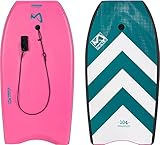 Mesle Bodyboard Speed Skin, für Kinder & Erwachsene bis 100 kg, großes Schwimmbrett zum Surfen & Wellenreiten am Strand, für Anfänger & Fortgeschrittene, Länge:41'' (104 cm), Farbe:pink