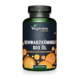 BIO Schwarzkümmelöl Kapseln | Keine Gelatine | 1000 mg ägyptisches Schwarzkümmelöl BIO | 500 mg Linolsäure + 15 mg Thymoquinon | Deutsche Produktion von Vegavero® | Nigella sativa | 180 Kapseln