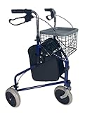 abc HOME | Rollator für Innenbereich | Metallkorb | Tasche | klappbar | verstellbare Höhe