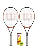 2 x Wilson matchpoint XL Tennisracket + 3 ballen