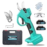 Professionelle Elektrische Gartenschere für Makita 18V,Sicherheitsschalter,Tragbares Gartenwerkzeug,30mm Schnittdurchmesser Kommt mit 2X 3Ah Akku Astschere für Garten und Baum Beschneide