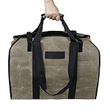 ZHHAOXINPA Kaminholztasche, Segeltuch, Tragetasche für Kaminwerkzeuge, Holzregal, Aufbewahrungstasche mit Reißverschluss, wasserdicht, für Nasswachs, Grau