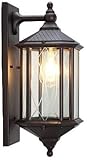 TaleTre Industrielle rustikale Wandleuchte, Vintage-Außenwandlaterne für Garten, Veranda, Terrasse, Garage, wasserdichte braune Oberfläche