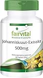 Fairvital | Johanniskraut Kapseln - HOCHDOSIERT mit 500mg Johanniskraut-Extrakt pro Kapsel - standardisiert auf 0,3% Hypericin - St. John's Wort (Hypericum perforatum) - 90 Kapseln