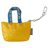 Ikea Knölig Frakta Mini Tasche Tüte Reißverschluß Gelb + Kette für Schlüsselbund