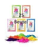 h2i Holi Pulver | 25 Beutel x 70 g | 1.750 g | 5 Farben | Holi Color Powder - 25 Farbbeutel mit leuchtenden Farben zum Werfen | für Festivals Fotoshooting Baby-Shower Party-Foto Fun & Action