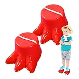 Kinderstelzen,Kinderstelzen 2 Stück Big Feet Stelzen Aktives Kinderspielzeug Klassisches Picknick-Spielset, rutschfest, Dinosaurier-Fußform, Stelzenlaufbecher, Spielzeug für Kinder, Geburts