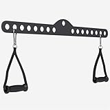 GORILLA SPORTS® Latzugstange - inkl. 2 Griffe, Karabiner, Verstellbar, 60/75/100 cm, Schwarz - Pull Down Bar, Kabelzuggriff, Rudergriff, Bizeps Trizeps Stange, Kabelzug, Seilzug Griff, Krafttraining