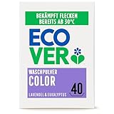 Ecover Color Waschpulver Konzentrat Lavendel (3 kg / 40 Waschladungen), Colorwaschmittel mit pflanzenbasierten Inhaltsstoffen, Waschmittel Pulver für natürlich reine Buntwäsche, 3 kg