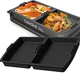 Backschalenteiler Kompatibel für Tefal OptiGrill XL, Elite XL, Plus + XL, Elite Plus XL, 2 Stück Backschaleneinsatz aus Silikon für Braten, Backen, Grillen, Backschale Zubehör, Backform