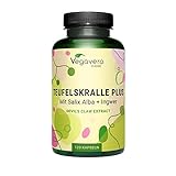 TEUFELSKRALLE Kapseln Vegavero® | 1100 mg | Mit Weidenrinde & Ingwer | 2% Harpagoside aus Harpagophytum procumbens | Salix alba | Vegan & Ohne Zusätze | 120 Kapseln