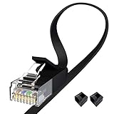 Jaremite Cat6-Ethernet-Kabel, 91 cm, CAT 6, Netzwerk-Internet-LAN-Kabel, 91 cm, 2 Stück für Modem, Router, PS4, Xbox (91 cm, Schwarz, Schwarz, 2 Stück, 91 cm)