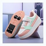 LIWLLIUA 1788 pink,38 EU,Schuhe mit Rollen für Mädchen Jungen, Rollschuhe Schuhe mit 4 Rollen Versenkbarer, Turnschuhe 2-in-1 Turnschuhe Skateboardschuhe Größen 30-40 EU