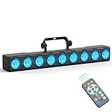 Fieryzeal LED Bar Wallwasher 9 x 6W LED RGBW Strahler Discolicht Partylicht Bühnenlicht Lichteffekte dmx Controller Musikgesteuert Strobe Beleuchtung mit Fernbedienung für DJ Party Outdoor, 4 Stück