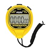 FCXJTU Digitale wasserdichte Stoppuhr, Keine Glocken, Keine Pfeifen, einfache Grundbedienung, geräuschlos, klares Display, EIN/Aus, großes Display für Schwimmtraining, Kindertrainer (Gelb)