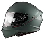 MT Helmets Modularhelm, Modell Genesis SV Solid A6, Mattgrün, Motorradhelm (S 55/56)