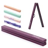 ZELUS 270 cm(9ft.) Schwebebalken für zuhause Faltbarer Gymnastikbalken aus Eva-Schaum & Holz Beflockungsschicht Balancierbalken mit erhöhten Füßen für Fitness, Training, Turnen (Blaurot)