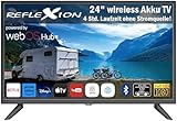 Reflexion LEDA24OSBT Smart LED Akku Fernseher powered by webOSHub, 60 cm/24 Zoll, Camping/Wohnmobil/Wohnwagen/Boot/LKW TV, USB Typ-C DC 12V Input, 230V, Full HD, Triple Tuner, Bluetooth, WLAN, Schwarz