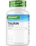 Taurin - 365 Kapseln - Hochdosiert mit 1500 mg pro Tagesportion - 99% Reinheit - ohne Zusätze - Vegan