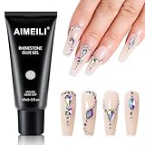 AIMEILI Rhinestone Glue Gel 30g, Super Glue Gel Nail Art Strass Kleber Gel Nail Gem Glue Rhinestone Glue UV Gel Kleber für Strasssteine Nägel